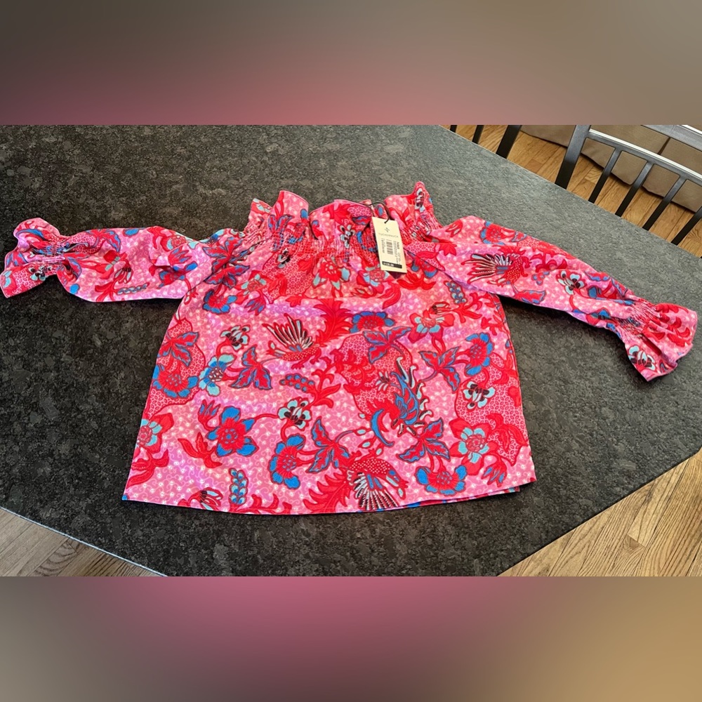 Bougainvillea Breeze Off The Shoulder Marguerite Blouse